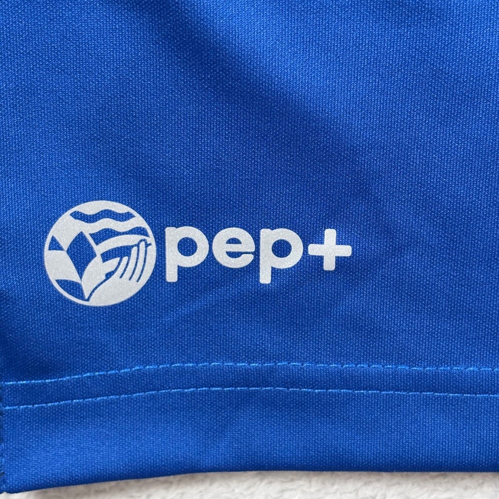 PEPSI PVC Logo Patch Employee Performance Polo Blue Work Uniform Mens Large - Picture 4 of 10